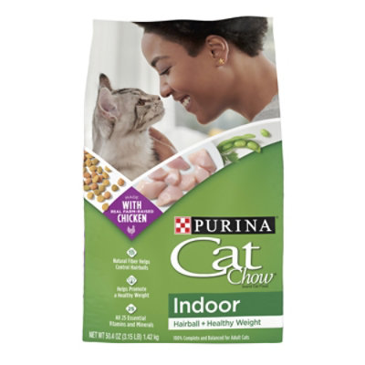 Purina Cat Chow Indoor Blend Of Proteins With Accents Of Garden Greens Dry Cat Food 3.15 Lbs