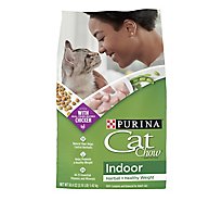 Cat Chow Cat Food Dry Indoor Blend Of Proteins With Accents Of Garden Greens - 3.15 Lb