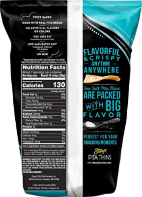 Stacy's Pita Thin Baked Chips Sea Salt - 6.75 Oz - Image 6