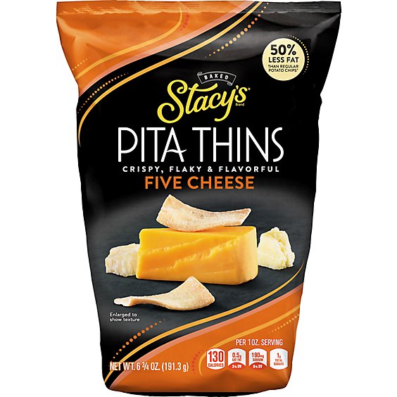 Stacy's Five Cheese Baked Pita Thins Crisps - 6.75 Oz