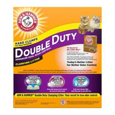 ARM & HAMMER Double Duty Dual Advanced Odor Control Scented Clumping Cat Litter - 40 Lb - Image 5