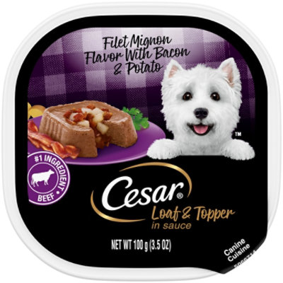 Cesar Savory Delights Canine Cuisine In Meaty Juices Filet Mignon Tub - 3.5 Oz