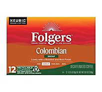 Folgers Gourmet Selections Coffee K-Cup Pods Medium Roast Colombian Coffee Decaf - 12-0.31 Oz