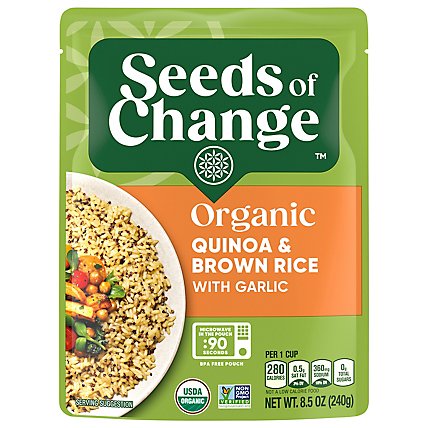 SEEDS OF CHANGE Organic Rice Brown & Quinoa With Garlic - 8.5 Oz - Image 2
