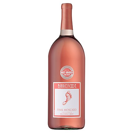 Barefoot Cellars Pink Moscato Wine - 1.5 Liter - Image 1