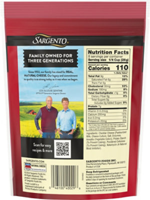 Sargento Shredded Sharp Natural Cheddar Cheese Traditional Cut - 8 Oz - Image 6