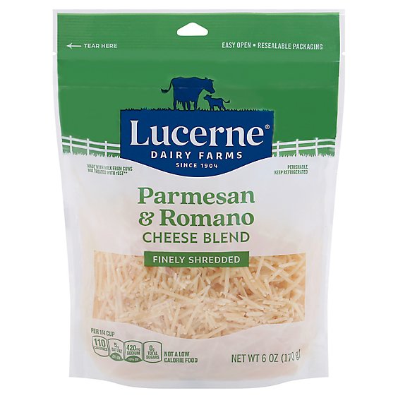 Lucerne Cheese Finely Shredded Parmesan & Romano - 6 Oz