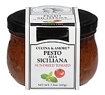 Cucina & Amore Pesto Alla Siciliana Sun-Dried Tomato Jar - 7.9 Oz