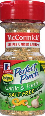 McCormick Perfect Pinch Garlic & Herb Salt Free Seasoning - 2.75 Oz