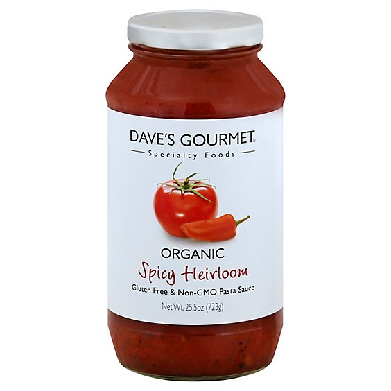 Daves Gourmet Organic Pasta Sauce Spicy Heirloom Jar - 25.5 Oz