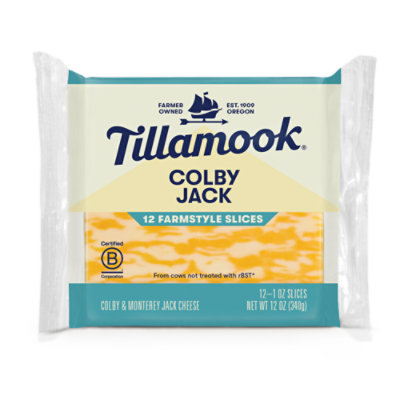 Tillamook Colby Jack Farmstyle Thick Cut Cheese Slices - 12-1 Oz