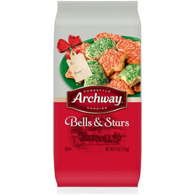 Archway Bells and Stars Holiday Cookies - 6 Oz