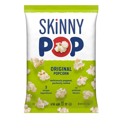 SkinnyPop Original Popcorn Grocery Size Bag - 4.4 Oz