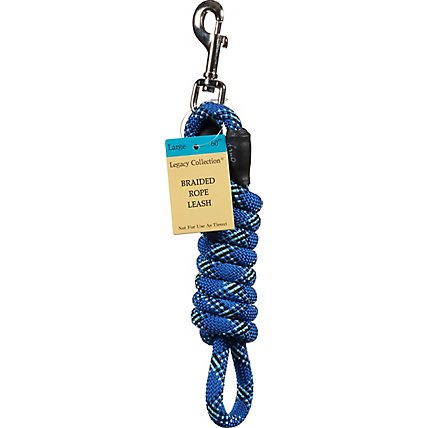 Legacy Collection Dog Rope Leash Braided 60 Inch Large Blue Card - Each - Image 2