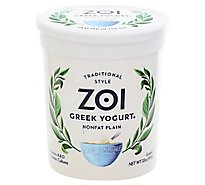 Zoi Greek Yogurt Plain Nonfat - 32 Oz