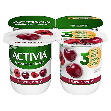 Activia Low Fat Probiotic Black Cherry Yogurt - 4-4 Fl. Oz.
