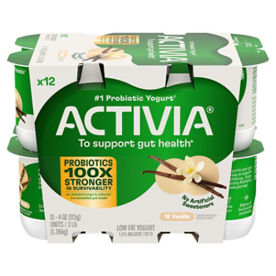 Activia Vanilla Probiotic Low Fat Yogurt Cups