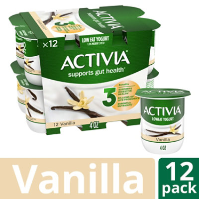 Activia Low Fat Probiotic Vanilla Yogurt - 12-4 Oz - Image 1