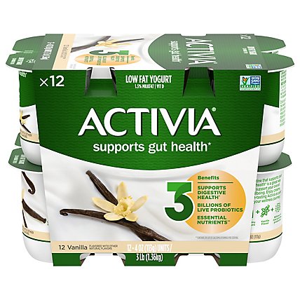 Activia Low Fat Probiotic Vanilla Yogurt - 12-4 Oz - Image 1