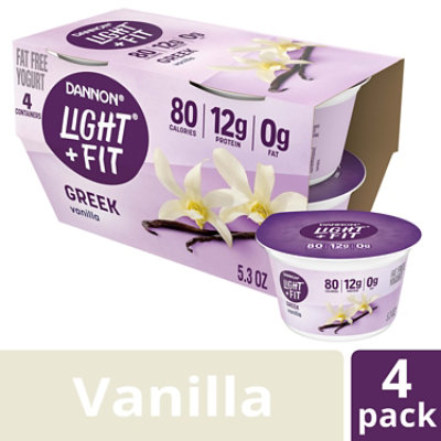 Light + Fit Nonfat Gluten-Free Vanilla Greek Yogurt Multipack - 4-5.3 Oz - Image 1