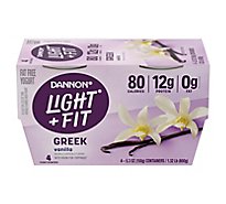Dannon Light + Fit Vanilla Non Fat Gluten Free Greek Yogurt - 4-5.3 Oz