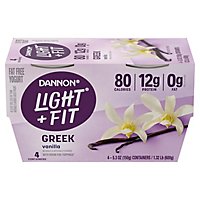 Dannon Light + Fit Vanilla Non Fat Gluten Free Greek Yogurt - 4-5.3 Oz - Image 1