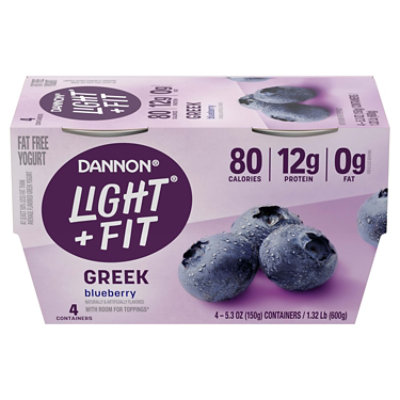 Light + Fit Greek Blueberry Nonfat Gluten Free Greek Yogurt - 4-5.3 Oz