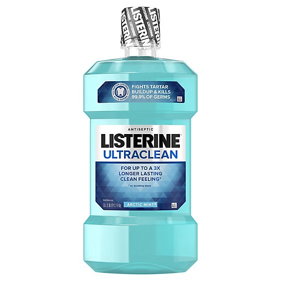 Listerine Ultra Clean Antiseptic Arctic Mint Mouthwash - 1.5 Liter