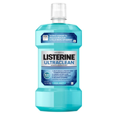 Listerine UltraClean Coolmint Mouthwash, 1.5 Liter, 2-count