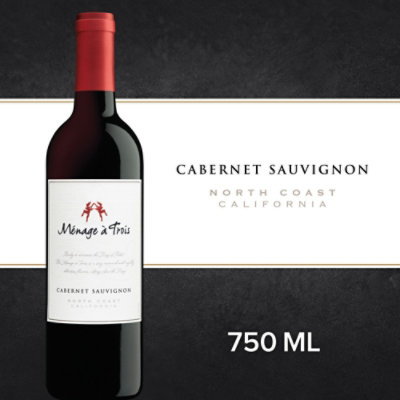 Menage a Trois Cabernet Sauvignon Red Wine Bottle - 750 Ml - Image 1