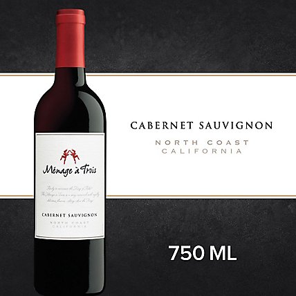 Menage A Trois Cabernet Sauvignon Red Wine Bottle - 750 Ml - Image 1