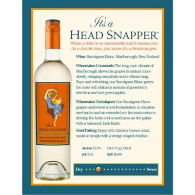 Its a HeadSnapper Wine Sauvignon Blanc - 750 Ml - Image 2