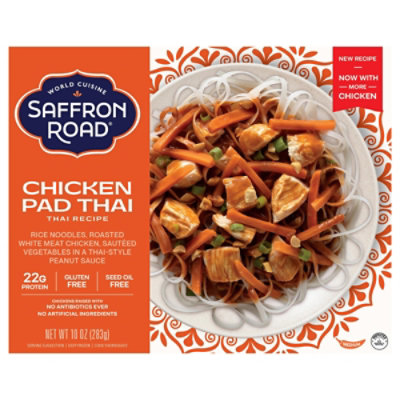 Saffron Road Chicken Pad Thai Gluten Free Asian Frozen Meal - 10 Oz
