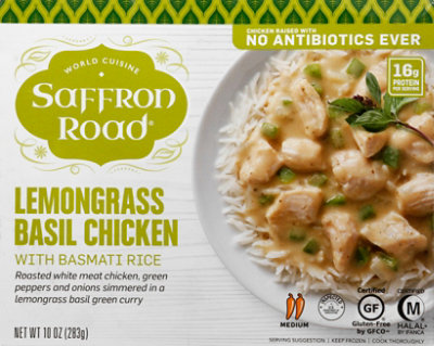 Saffron Road Lemongrass Basil Chicken Gluten Free Thai Frozen Meal - 10 Oz - Image 2