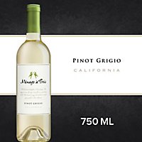 Menage a Trois Pinot Grigio White Wine Bottle - 750 Ml - Image 1