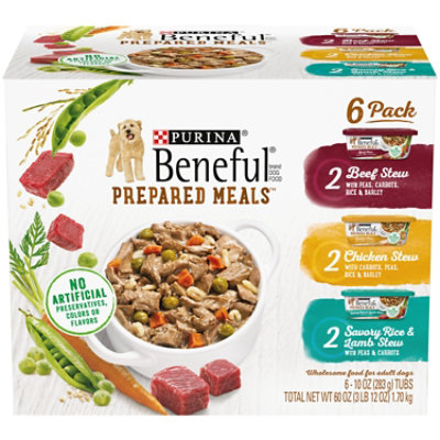 Beneful Prepared Meals Dog Food Variety Pack Box 6 Count - 60 Oz