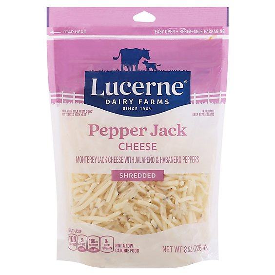 Lucerne Cheese Shredded Pepper Jack - 8 Oz