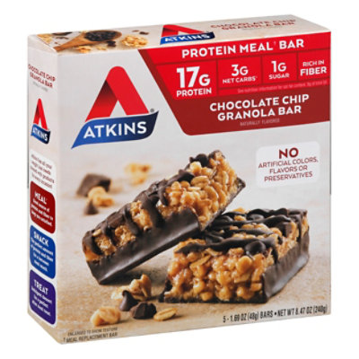 Atkins Meal Bar Chocolate Chip Granola - 5-1.69 Oz