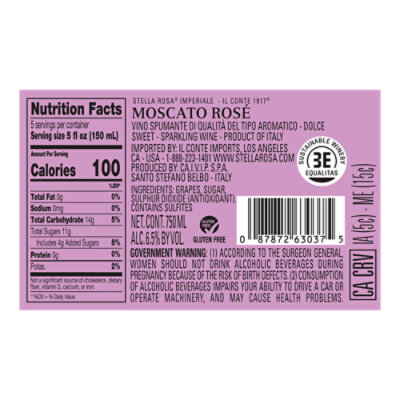 Il Conte Dalba Stella Imperiale Moscato Rose Wine - 750 Ml - Image 5