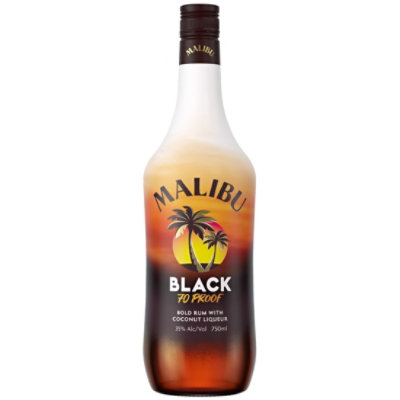 Malibu Black Coconut Rum 70 Proof - 750 Ml - Image 1