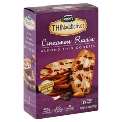 Nonnis THINaddictives Almond Thins Cinnamon Raisin - 6-4.4 Oz