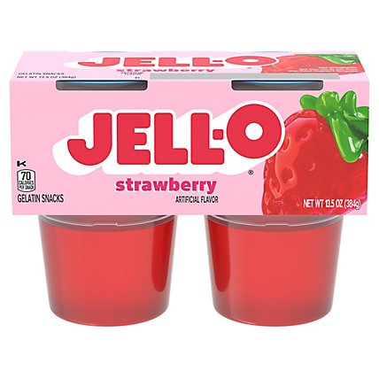 JELL-O Gelatin Snacks Original Strawberry 4 Count - 13.5 Oz - Image 3