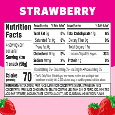 Jell-O Original Strawberry Artificially Flavored Ready-to-Eat Gelatin Snack - 4 Count - Image 2
