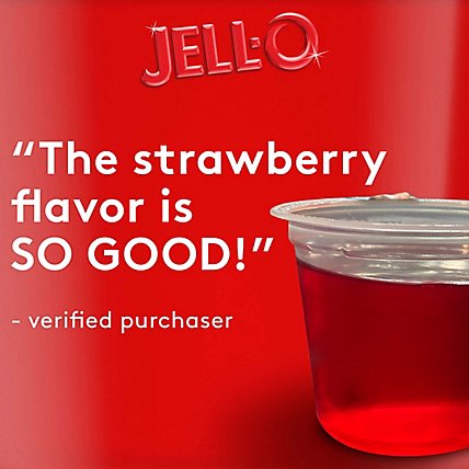 Jell-O Original Strawberry Ready to Eat Jello Cups Gelatin Snack Cups - 4 Count - Image 8