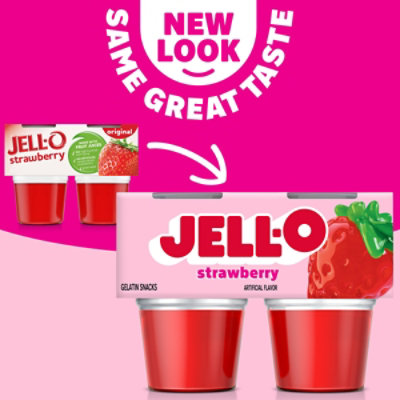 Jell-O Original Strawberry Ready to Eat Jello Cups Gelatin Snack Cups - 4 Count - Image 6