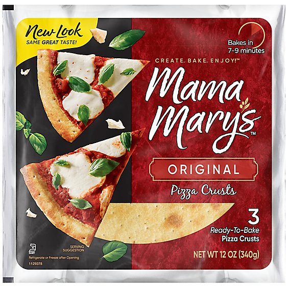 Mama Marys Pizza Crust Original Bag 3 Count - 12 Oz