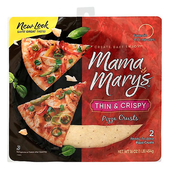 Mama Marys Pizza Crust Thin & Crispy Bag 2 Count - 16 Oz