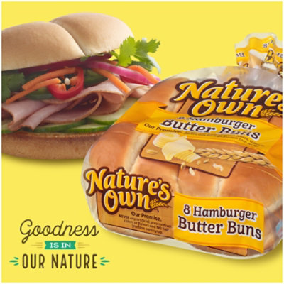 Natures Own Hamburger Butter Buns Soft White Bread Hamburger Buns 8 Count - 16 Oz - Image 7