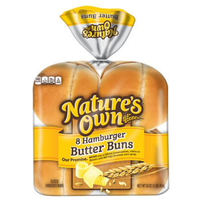 Natures Own Hamburger Butter Buns Soft White Bread Hamburger Buns 8 Count - 16 Oz - Image 3