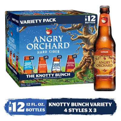 Angry Orchard The Knotty Bunch Variety Pack Spiked Hard Cider Bottles - 12-12 Fl. Oz. - Image 1